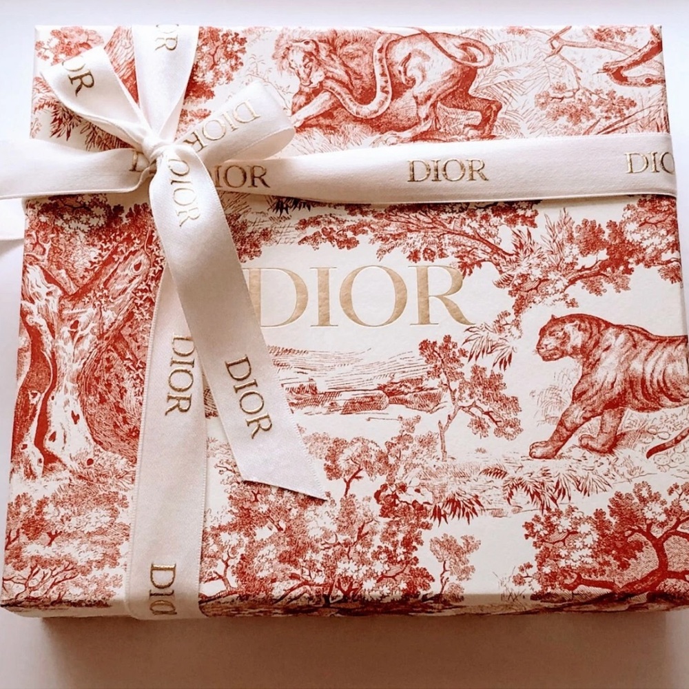 Dior Red and White Toile de Jouy Box with Ribbon - Picture 3 of 6